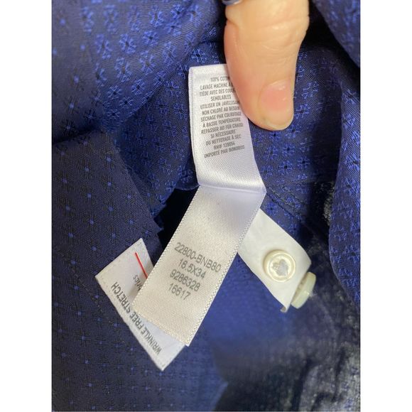 Bonobos Swiss Co. Slim Fit Dark Blue Dot Button-Up Shirt, Men's Size 16.5/ 34 - Picture 8 of 12